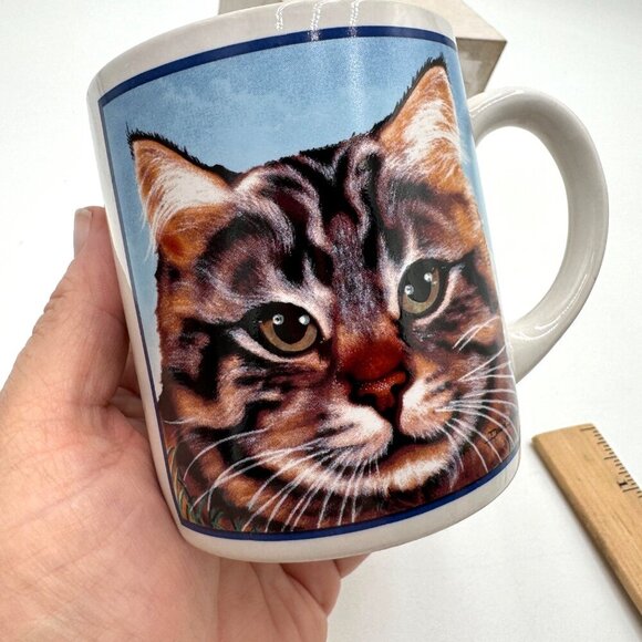 Cool Cat Mug from the 80's Message mugs cat face cat lady mug - Picture 2 of 6